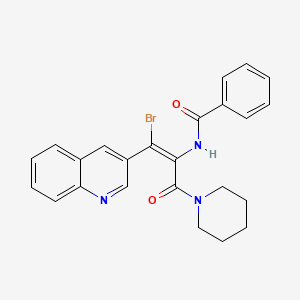 molecular formula C24H22BrN3O2 B13150218 (Z)-N-(1-Bromo-3-oxo-3-(piperidin-1-yl)-1-(quinolin-3-yl)prop-1-en-2-yl)benzamide 