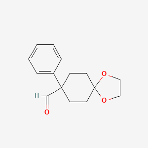 molecular formula C15H18O3 B1315029 8-Phenyl-1,4-dioxaspiro[4.5]decane-8-carbaldehyde CAS No. 56327-24-3