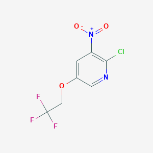 molecular formula C7H4ClF3N2O3 B13150317 2-Chloro-3-nitro-5-(2,2,2-trifluoroethoxy)pyridine 