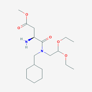 molecular formula C18H34N2O5 B13150319 Methyl (S)-3-amino-4-((cyclohexylmethyl)(2,2-diethoxyethyl)amino)-4-oxobutanoate 