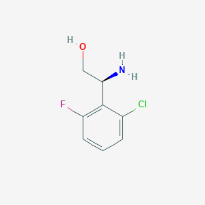 molecular formula C8H9ClFNO B13150389 (S)-2-Amino-2-(2-chloro-6-fluorophenyl)ethanol 