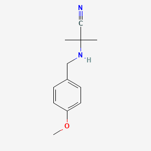 molecular formula C12H16N2O B1315049 2-{[(4-甲氧基苯基)甲基]氨基}-2-甲基丙腈 CAS No. 68220-83-7