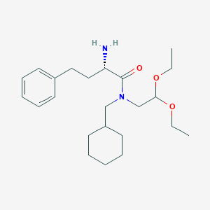 molecular formula C23H38N2O3 B13150520 (S)-2-Amino-N-(cyclohexylmethyl)-N-(2,2-diethoxyethyl)-4-phenylbutanamide 