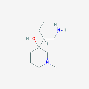 molecular formula C10H22N2O B13150538 3-(1-Aminobutan-2-yl)-1-methylpiperidin-3-ol 