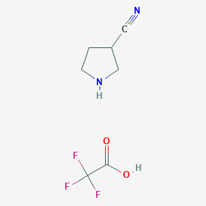 molecular formula C7H9F3N2O2 B13150555 Pyrrolidine-3-carbonitrile 2,2,2-trifluoroacetate 