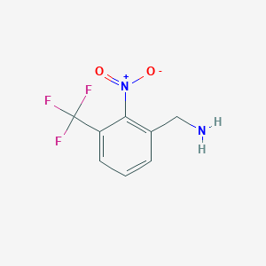 molecular formula C8H7F3N2O2 B13150597 (2-Nitro-3-(trifluoromethyl)phenyl)methanamine 