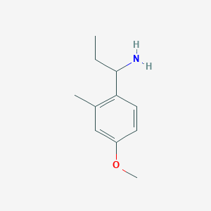 molecular formula C11H17NO B13150672 1-(4-Methoxy-2-methylphenyl)propan-1-amine 