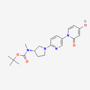 molecular formula C20H26N4O4 B13150684 (S)-tert-Butyl (1-(4-hydroxy-2-oxo-2H-[1,3'-bipyridin]-6'-yl)pyrrolidin-3-yl)(methyl)carbamate 