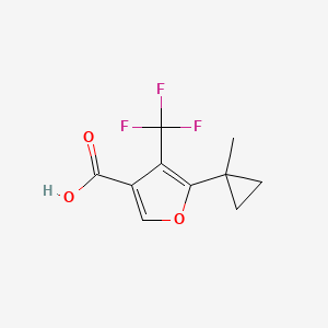 molecular formula C10H9F3O3 B13150860 5-(1-Methylcyclopropyl)-4-(trifluoromethyl)furan-3-carboxylic acid 