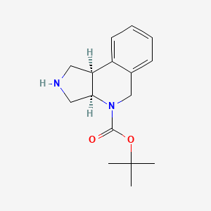 molecular formula C16H22N2O2 B13150933 tert-butyl (3aR,9bR)-1,2,3,3a,5,9b-hexahydro-4H-pyrrolo[3,4-c]isoquinoline-4-carboxylate 