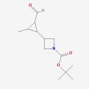 molecular formula C13H21NO3 B13150958 tert-Butyl 3-(2-formyl-3-methylcyclopropyl)azetidine-1-carboxylate CAS No. 2059941-80-7