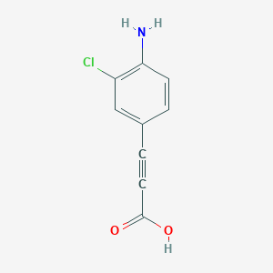 molecular formula C9H6ClNO2 B13151019 3-(4-Amino-3-chlorophenyl)prop-2-ynoic acid 