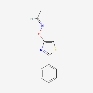 molecular formula C11H10N2OS B13151023 AcetaldehydeO-(2-phenylthiazol-4-yl)oxime 