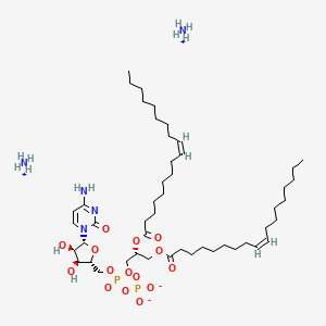 molecular formula C48H91N5O15P2 B13151051 diazanium;[[(2R,3S,4R,5R)-5-(4-amino-2-oxopyrimidin-1-yl)-3,4-dihydroxyoxolan-2-yl]methoxy-[(2R)-2,3-bis[[(Z)-octadec-9-enoyl]oxy]propoxy]phosphoryl] phosphate 