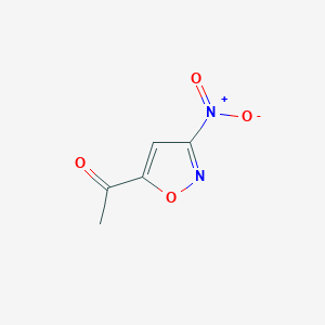 molecular formula C5H4N2O4 B13151056 1-(3-Nitroisoxazol-5-yl)ethanone 