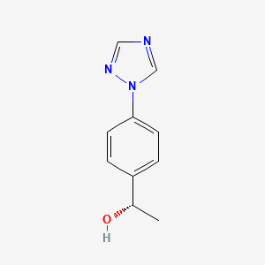 molecular formula C10H11N3O B13151093 (1S)-1-[4-(1H-1,2,4-triazol-1-yl)phenyl]ethan-1-ol 