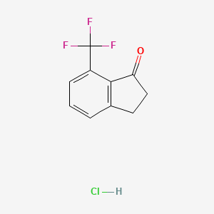 molecular formula C10H8ClF3O B13151102 7-(Trifluoromethyl)-2,3-dihydro-1H-inden-1-one HCl 