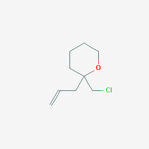 molecular formula C9H15ClO B13151105 2-(Chloromethyl)-2-(prop-2-en-1-yl)oxane 