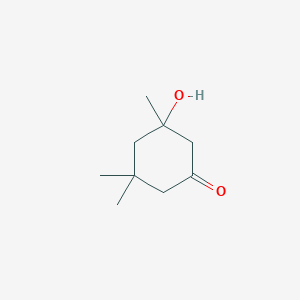 molecular formula C9H16O2 B13151130 Cyclohexanone, 3-hydroxy-3,5,5-trimethyl- CAS No. 89768-14-9