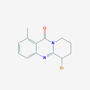 molecular formula C13H13BrN2O B13151140 6-bromo-1-methyl-6H,7H,8H,9H,11H-pyrido[2,1-b]quinazolin-11-one 