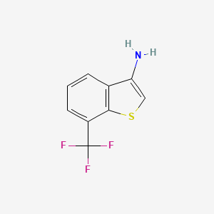 molecular formula C9H6F3NS B13151159 7-(Trifluoromethyl)benzo[b]thiophen-3-amine 