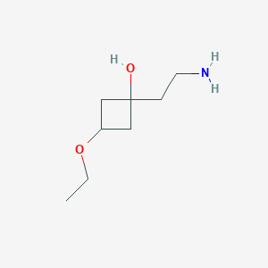 molecular formula C8H17NO2 B13151182 1-(2-Aminoethyl)-3-ethoxycyclobutan-1-ol 