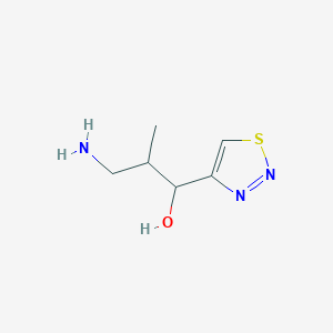 molecular formula C6H11N3OS B13151193 3-Amino-2-methyl-1-(1,2,3-thiadiazol-4-yl)propan-1-ol 