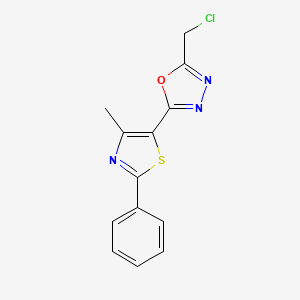 2-(Chloromethyl)-5-(4-methyl-2-phenyl-1,3-thiazol-5-yl)-1,3,4-oxadiazole