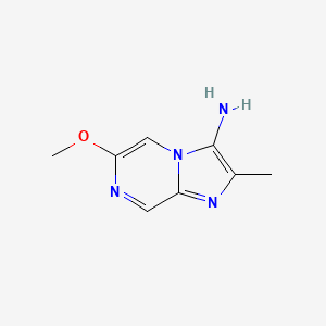 molecular formula C8H10N4O B13151246 6-Methoxy-2-methylimidazo[1,2-a]pyrazin-3-amine 