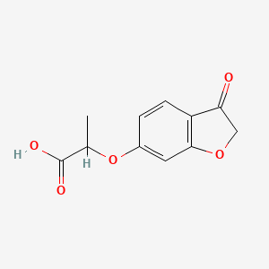 molecular formula C11H10O5 B13151250 2-[(3-Oxo-2,3-dihydro-1-benzofuran-6-yl)oxy]propanoic acid 