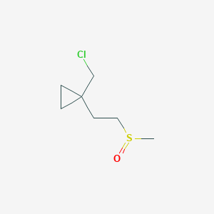 molecular formula C7H13ClOS B13151254 1-(Chloromethyl)-1-(2-methanesulfinylethyl)cyclopropane 