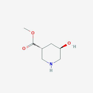 molecular formula C7H13NO3 B13151271 rel-(3R,5R)-Methyl5-hydroxypiperidine-3-carboxylate 