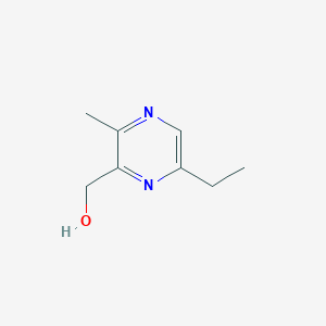 molecular formula C8H12N2O B13151278 (6-Ethyl-3-methylpyrazin-2-yl)methanol 