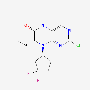 (7R)-2-chloro-8-[(1S)-3,3-difluorocyclopentyl]-7-ethyl-5-methyl-7H-pteridin-6-one