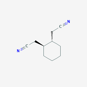 molecular formula C10H14N2 B13151291 trans-2,2'-Cyclohexane-1,2-diyldiacetonitrile 