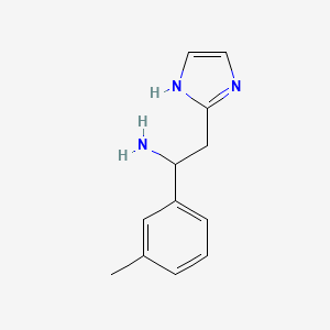 molecular formula C12H15N3 B13151350 2-(1H-Imidazol-2-yl)-1-(3-methylphenyl)ethan-1-amine 