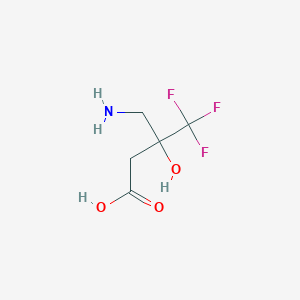 molecular formula C5H8F3NO3 B13151355 3-(Aminomethyl)-4,4,4-trifluoro-3-hydroxybutanoic acid 