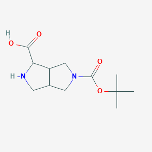 5-[(2-methylpropan-2-yl)oxycarbonyl]-2,3,3a,4,6,6a-hexahydro-1H-pyrrolo[3,4-c]pyrrole-3-carboxylic acid