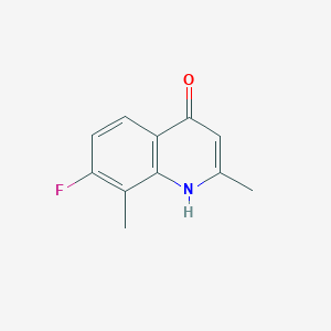 molecular formula C11H10FNO B13151453 7-Fluoro-2,8-dimethyl-1,4-dihydroquinolin-4-one 