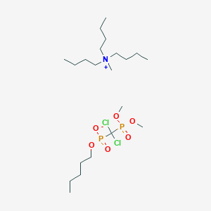 molecular formula C21H47Cl2NO6P2 B13151456 N,N-Dibutyl-N-methylbutan-1-aminiumpentyl(dichloro(dimethoxyphosphoryl)methyl)phosphonate 