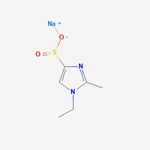 molecular formula C6H9N2NaO2S B13151478 Sodium 1-ethyl-2-methyl-1H-imidazole-4-sulfinate 