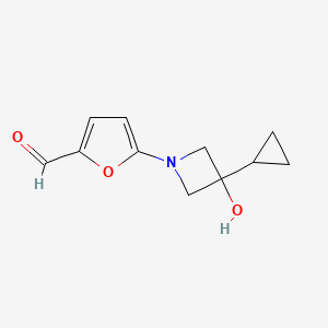 5-(3-Cyclopropyl-3-hydroxyazetidin-1-yl)furan-2-carbaldehyde