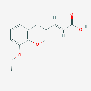 molecular formula C14H16O4 B13151519 (2E)-3-(8-ethoxy-3,4-dihydro-2H-chromen-3-yl)acrylic acid 