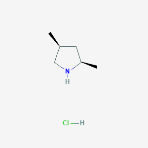 molecular formula C6H14ClN B13151525 rel-(2R,4S)-2,4-Dimethylpyrrolidine hydrochloride 