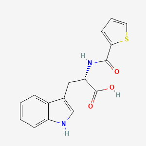 molecular formula C16H14N2O3S B13151548 (2S)-3-(1H-indol-3-yl)-2-(thiophen-2-ylformamido)propanoic acid 