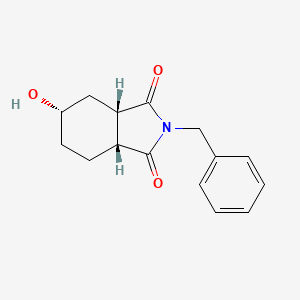 molecular formula C15H17NO3 B13151563 (3aS,5S,7aR)-2-benzyl-5-hydroxy-octahydro-1H-isoindole-1,3-dione 