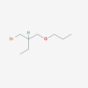 molecular formula C8H17BrO B13151568 2-(Bromomethyl)-1-propoxybutane 