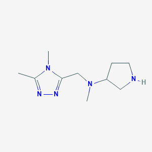 molecular formula C10H19N5 B13151573 N-[(dimethyl-4H-1,2,4-triazol-3-yl)methyl]-N-methylpyrrolidin-3-amine 