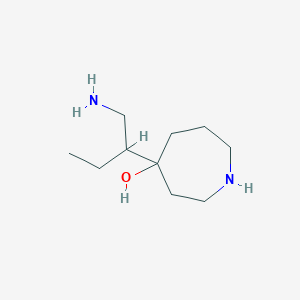 molecular formula C10H22N2O B13151578 4-(1-Aminobutan-2-yl)azepan-4-ol 