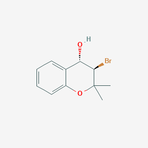 molecular formula C11H13BrO2 B13151613 2H-1-Benzopyran-4-ol,3-bromo-3,4-dihydro-2,2-dimethyl-,(3R,4S)-rel- 